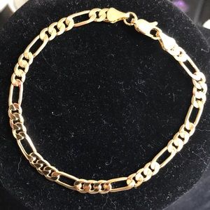14k gold filled figaro bracelet stamped